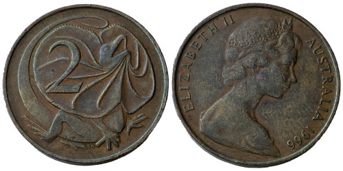 2 цента 1966 Австралия