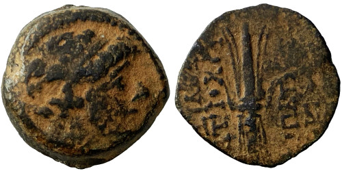 Селевкиды —  Антиох IX — 116-95 годы до Р.Х — сын Клеопатры Тея (пучок молний) №10
