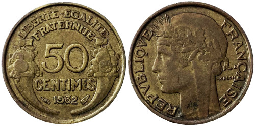 50 сантимов 1932 Франция