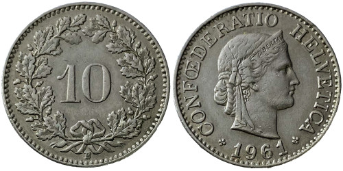 10 раппен 1961 Швейцария
