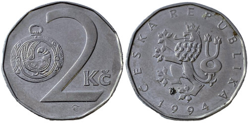 2 кроны 1994 Чехия