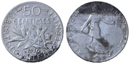 50 сантимов 1910 Франция — серебро