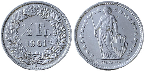 1/2 франка 1961 Швейцария