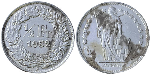 1/2 франка 1952 Швейцария
