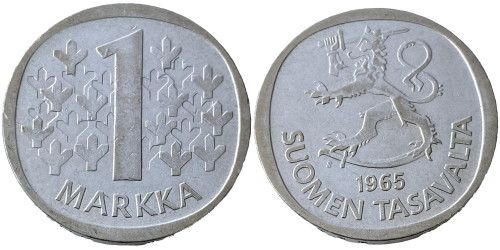 1 марка 1965 Финляндия — серебро №1