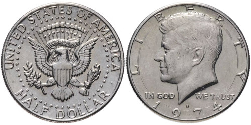 50 центов 1974 D США