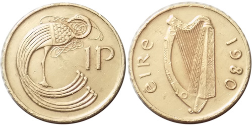 1 пенни 1980 Ирландия