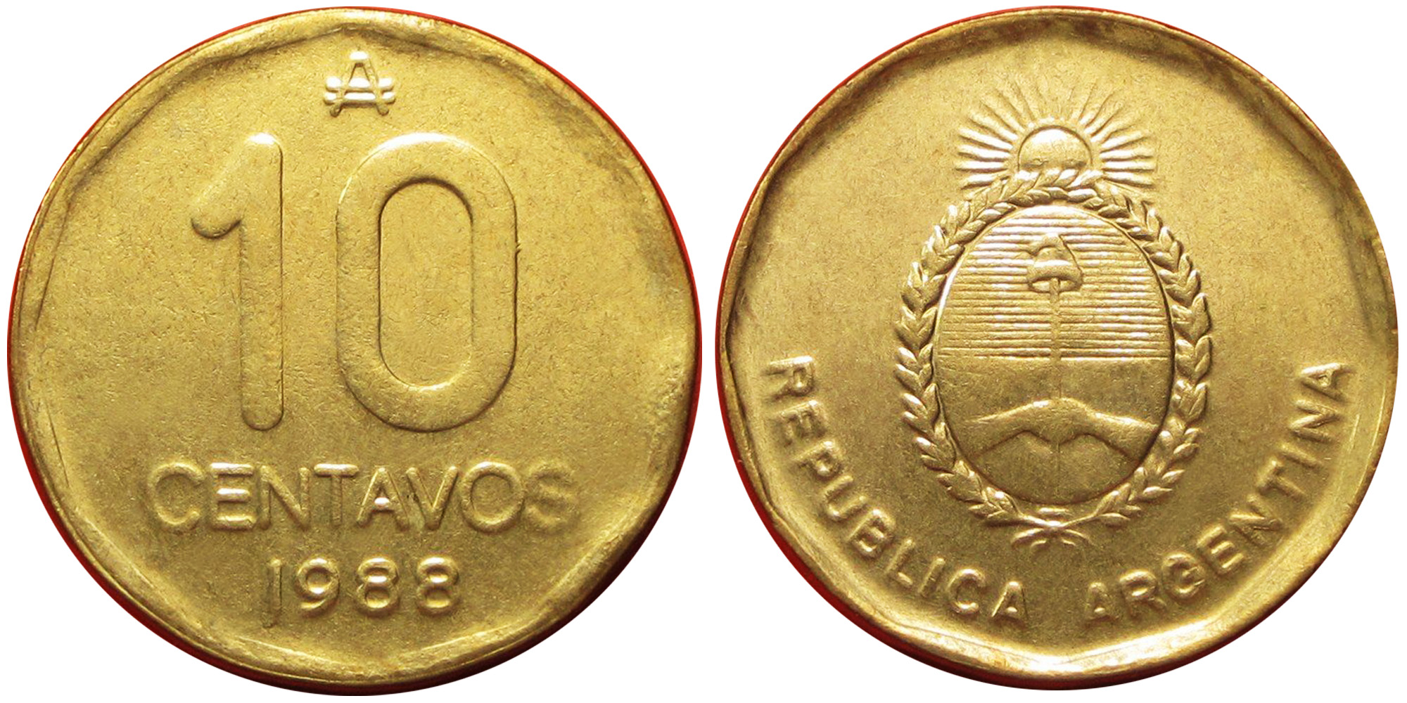 10 сентаво 1988 Аргентина