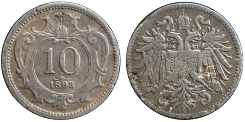 10 геллеров 1893 Австрия