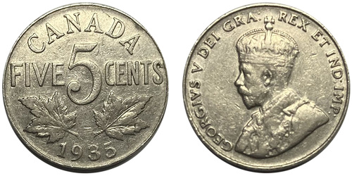 5 центов 1935 Канада