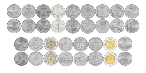Полный набор монет НБУ 2001 года