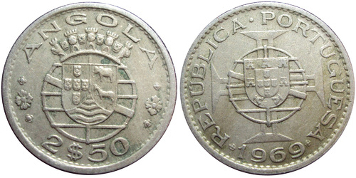 2.5 эскудо 1969 Ангола (Португальская Ангола)