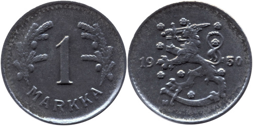 1 марка 1950 Финляндия