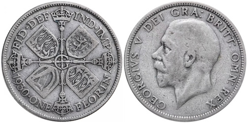 2 шиллинга 1930 Великобритания — серебро
